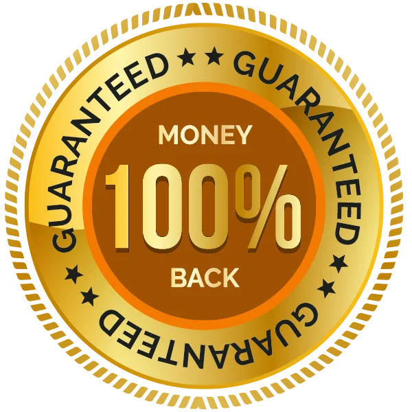 Audifort 100 percent money-back guarantee badge